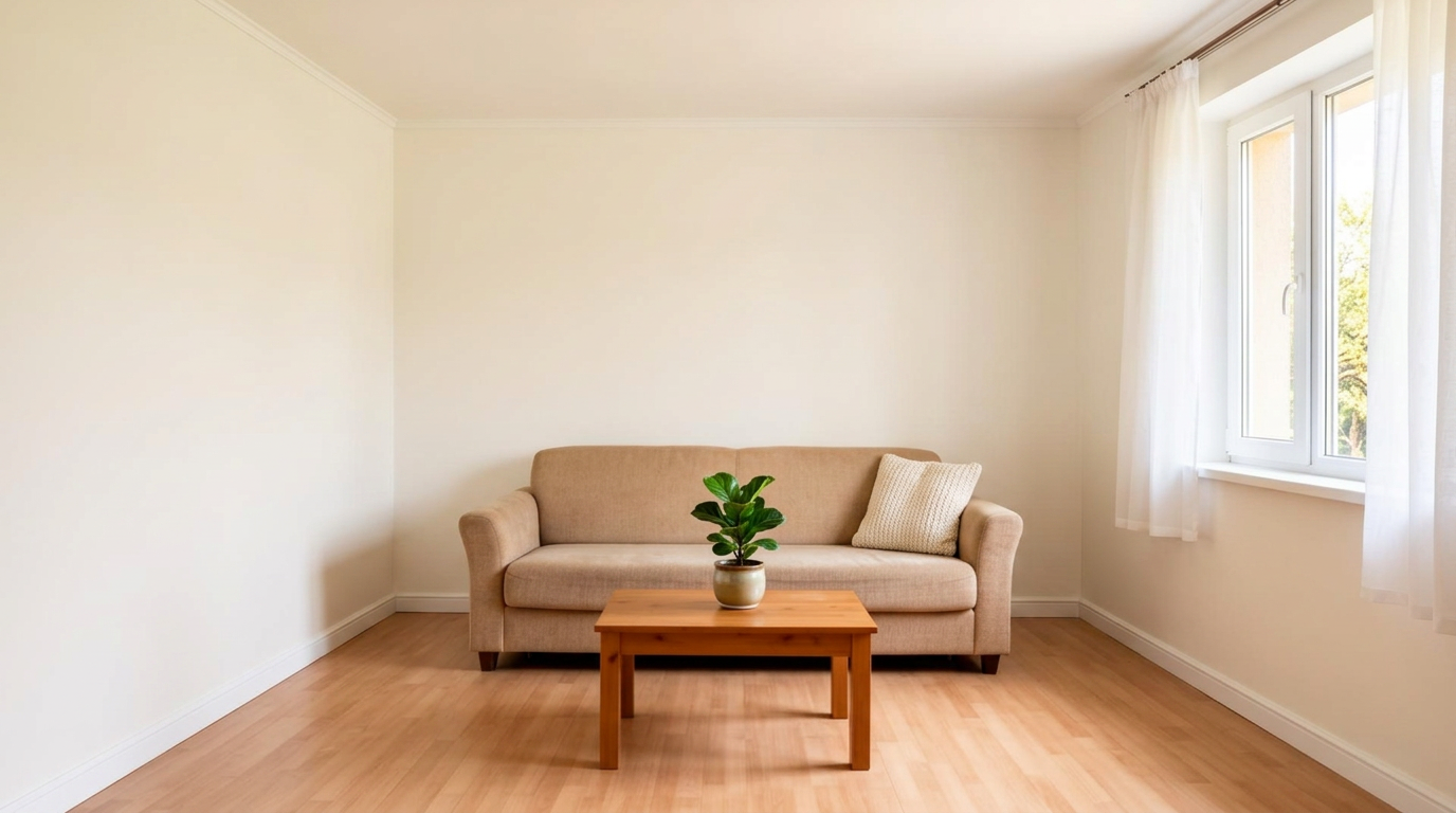 Living room transformation — after